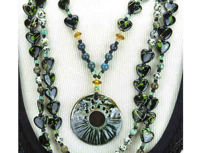 FAB FAUX NECKLACE #279 &280 ENSEMBLE:  2 necklaces, 3 looks!