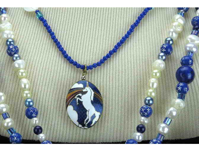 FAB FAUX NECKLACE #314 & 315 ENSEMBLE w/Pearls: 2 NECKLACES, 3 LOOKS!