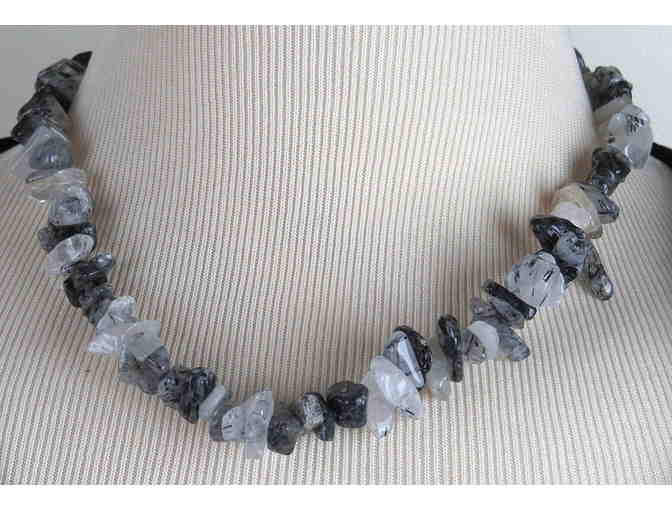 Onyx, Snowflake Obsidian featured in this 1/KIND GEMSTONE NECKLACE #363 & 364 ENSEMBLE