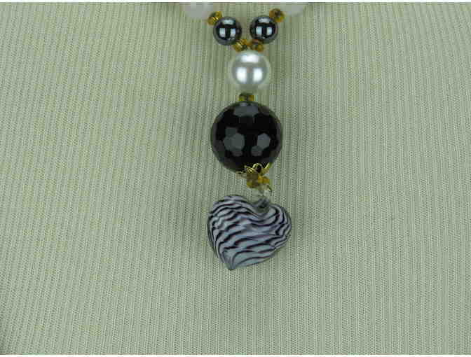 Romantic and Unique Necklace w/Onyx, South Sea Shell Pearls, Hematite! 1/Kind