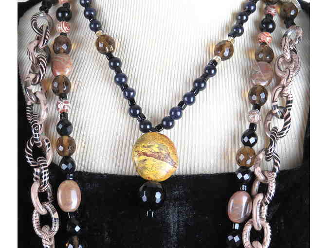 WAY COOL 1/KIND ENSEMBLE!GEMSTONE NECKLACE #402 & 403