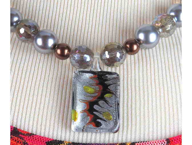 Subtle and Unique: 1/KIND GEMSTONE NECKLACE #428 Features Coin Pearls and Onyx!