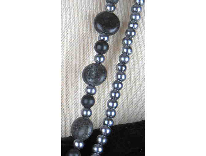 Unique GEMSTONE NECKLACE #344 & 345 ENSEMBLE:  TWO NECKLACES=THREE LOOKS!