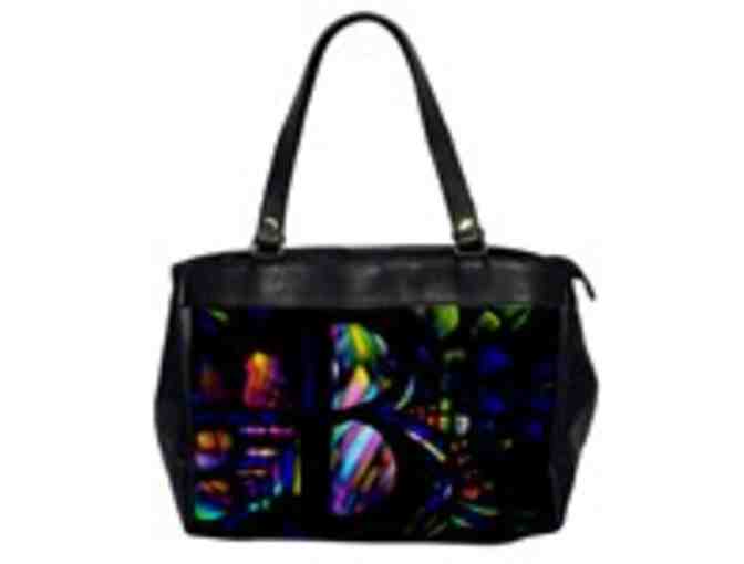 'B': Abstract Initial: ! Leather Art Tote:  Custom Made IN THE USA! Exclusive to ART4GOOD