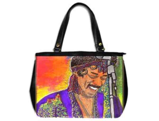 'JIMI'S SMILE': ! Leather Art Tote:  Custom Made IN THE USA! Exclusive To ART4GOOD Auction