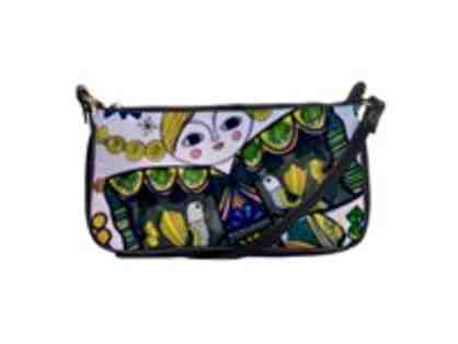 "Kimono Girl": Custom Made ART/Leather Shoulder Clutch: EXCLUSIVE to ART4GOOD Auctions!