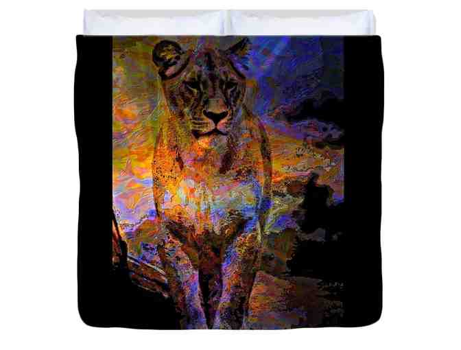 0100-D: "Lioness On The Mesa": CUSTOM Made, KING Size, ART Duvet Cover! - Photo 1