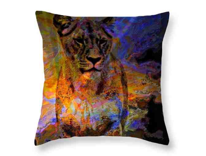 0100-P: "Lioness On The Mesa": Custom Made Over-sized Unique ART Throw Pillow! - Photo 1