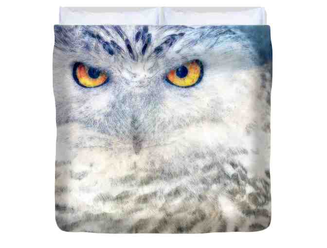 0102-D: "Snowy Owl": CUSTOM Made, KING Size, ART Duvet Cover! - Photo 1