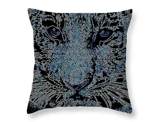 0104-P: "Blue Tiger": Custom Made Over-sized Unique ART Throw Pillow! - Photo 1