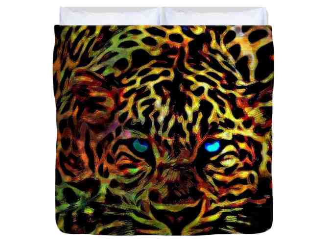0105-D: "Crouching Cheetah": CUSTOM Made, KING Size, ART Duvet Cover! - Photo 1