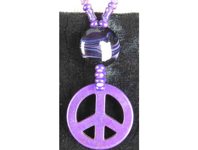 Peace Train  GEMSTONE NECKLACE w/Amethyst, Howlite and Flourite Gems! #378