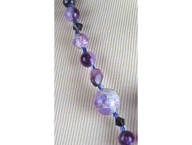 Peace Train! Amethyst, MOP, 1/KIND GEMSTONE NECKLACE #455