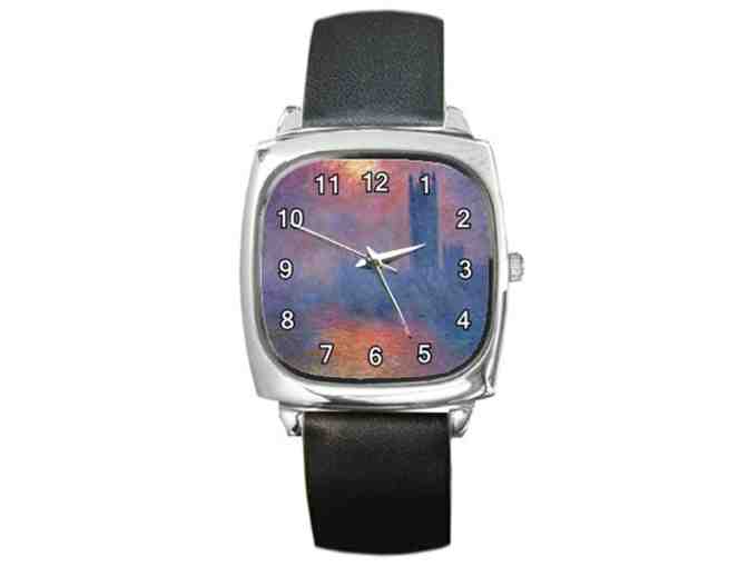 'Houses Of Parliament' by MONET:   Leather ART watch !