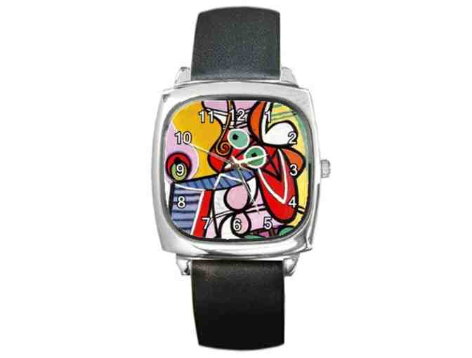 'Great Still Life On Pedestal' by PICASSO:   Leather ART watch !