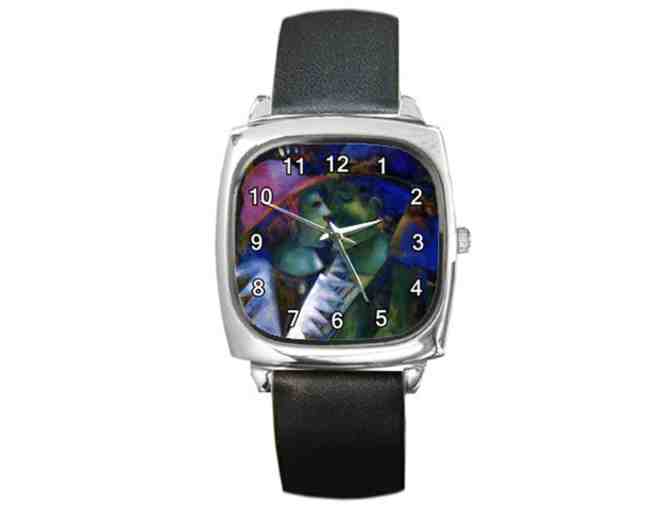 'Grey Lovers' by Marc CHAGALL:   Leather ART watch !