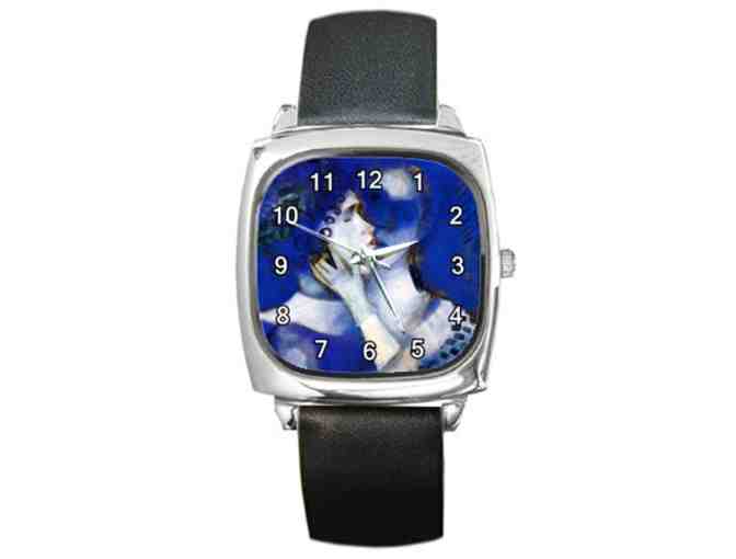 'Blue Lovers' by Marc CHAGALL: Leather Band ART watch!