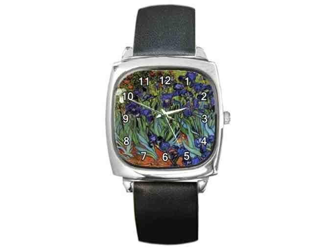 'Irises' by VAN GOGH:   Leather ART watch !