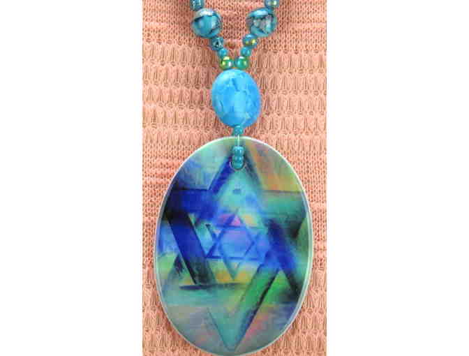 1/Kind Necklace with Semi Precious Gems! w/ Art Pendant! #732