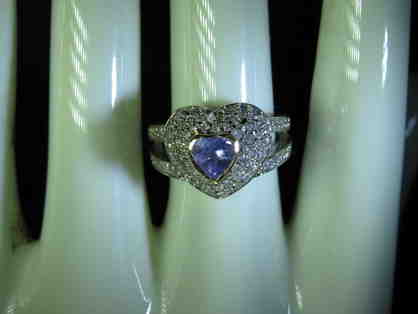 #4: Custom Designed Very Precious and Rare TANZANITE Heart and Diamond Ring!