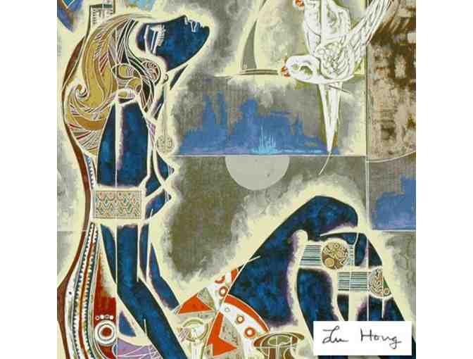 0-INV:"BLUE LOVE"  by Lu Hong:  Limited Edition Serigraph, signed , numbered by the artist - Photo 2