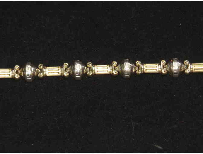 BR-8: Two Tone Italian made Gold Bracelet! 'Exquisite' statement piece!