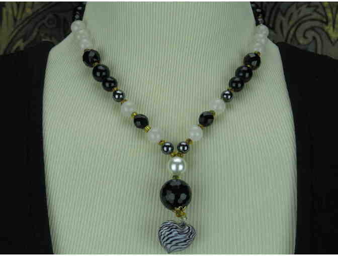 Romantic and Unique Necklace w/Onyx, South Sea Shell Pearls, Hematite! 1/Kind