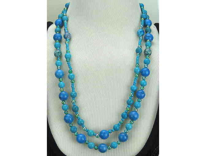 TWO NECKLACES=THREE LOOKS! 1/KIND GEMSTONE NECKLACE #288 & 289 ENSEMBLE!