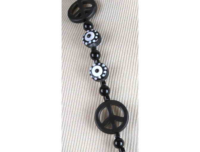 'Peace Train!': 1/KIND NECKLACE #457 W/GENUINE HOWLITE PEACE SYMBOLS!