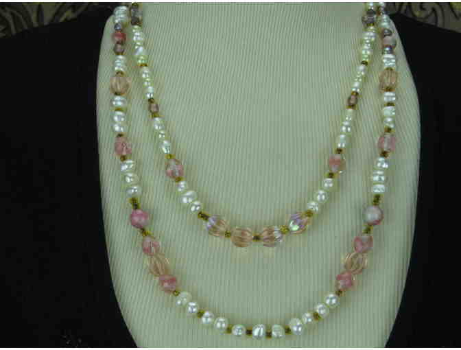 Pearl Necklace, Double Strand with Accent beads!