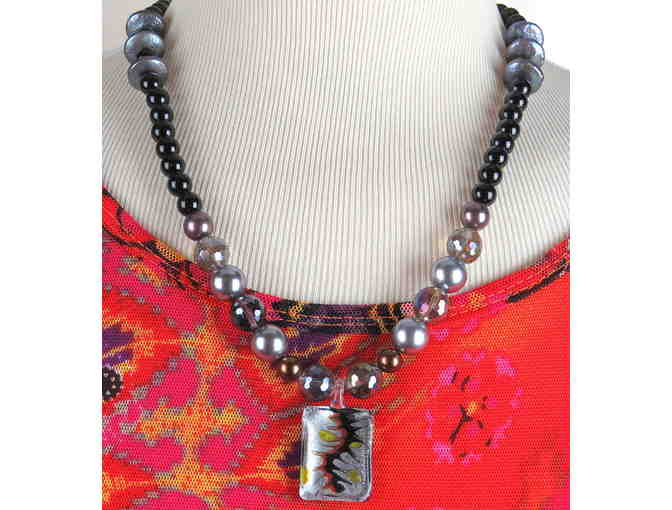 Subtle and Unique: 1/KIND GEMSTONE NECKLACE #428 Features Coin Pearls and Onyx!