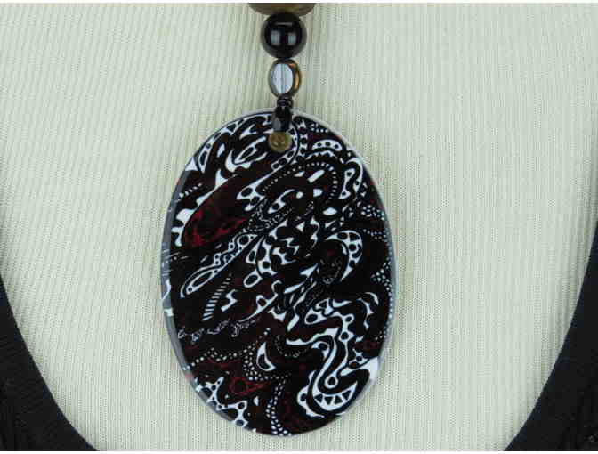 'Rodeo': 1/Kind Powerful Necklace : Genuine Onyx, South Sea Shell Pearls and FW Pearls!