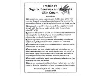 Freddie T's Apiary Products: Honey, Skin Cream and Candle