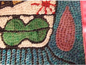 Haitian Folk Art Voodoo Flag