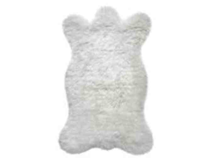 Ivory Bear Faux Fur Chair Cover/Small Rug