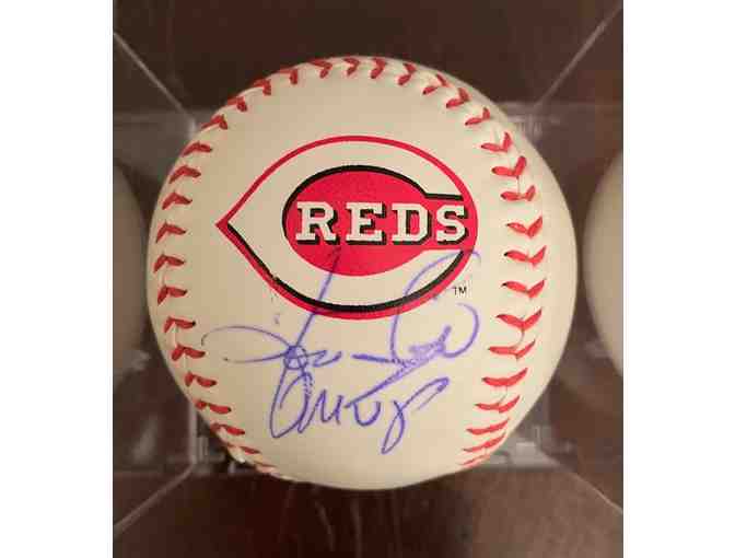 Ultimate Red's Fan Including Baseball Signed by Jose Rijo