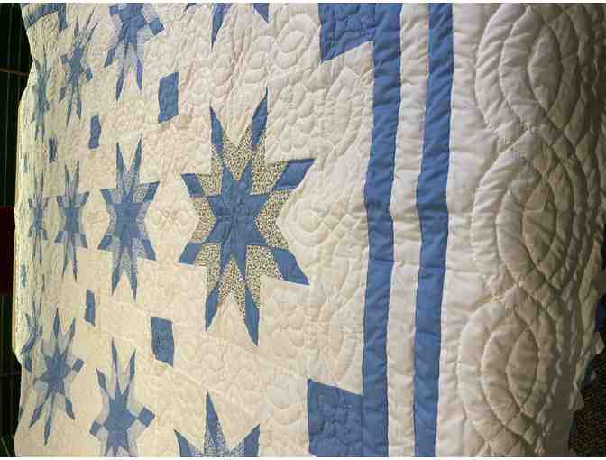 Eight Pointed Star Blues Quilt