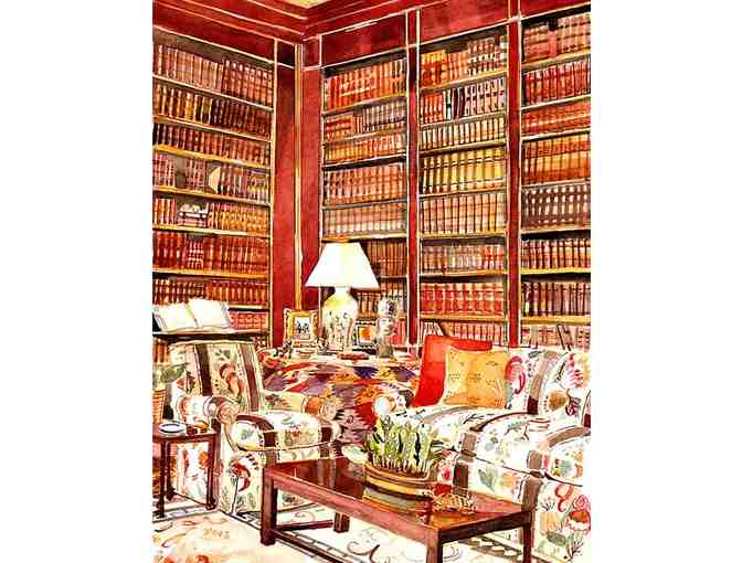 Water color painting - interior room commission  and Decorating book