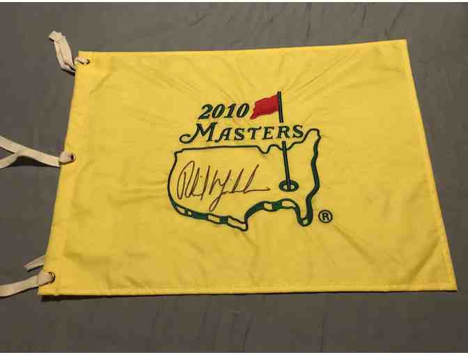 2010 Master's Flag Signed by Golfing Legend Phil Mickelson 2010 Winner