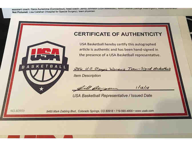 2016 USA Women's Basketball Team Limited Edition Autographed Basketball - Photo 3