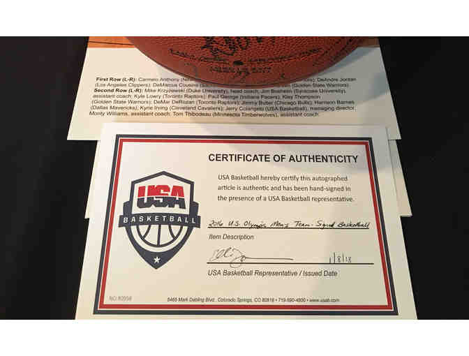 2016 USA Men's Basketball Team Limited Edition Autographed Basketball - Photo 3