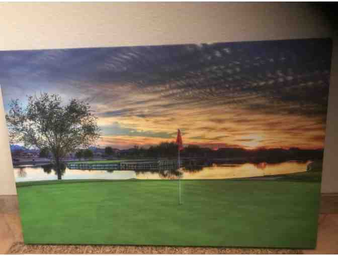 36x24 Canvas Print of A Golf Course Ready For Hanging - Photo 1