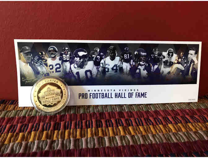 Minnesota Vikings Hall of Fame Print & Hall of Fame coin - Photo 1