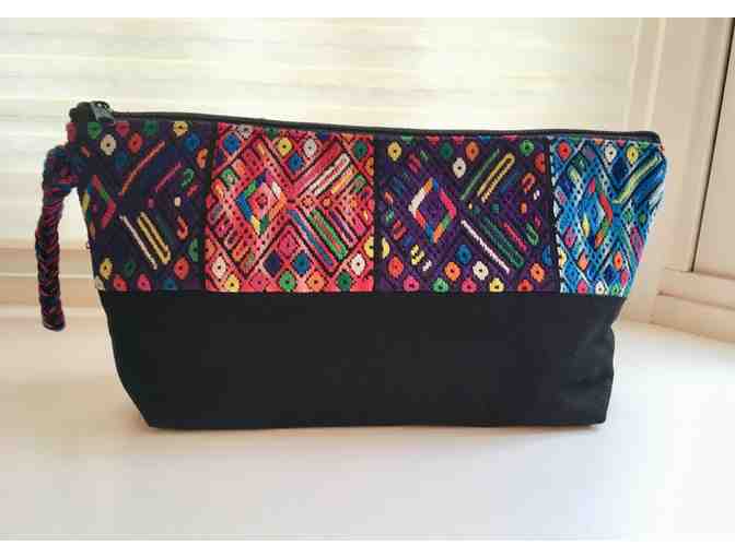 Black and multi-color Guatemalan clutch purse - Photo 1