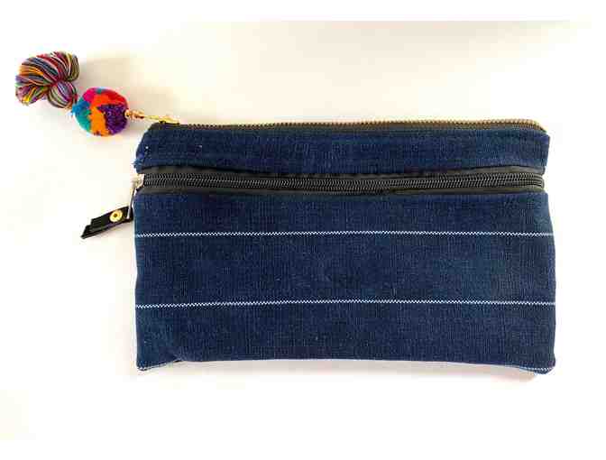 Lovely Woven Makeup Bag with Rainbow Blocks