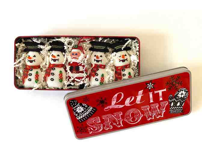 Christmas: Beaded Snowmen and Santa Ornament Set
