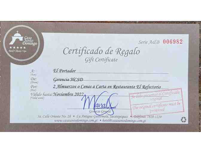 Gift Certificate for Casa Santa Domingo