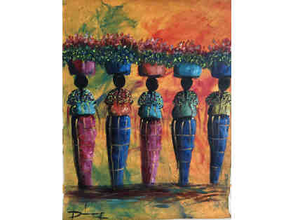 A Diez Painting - Cinco Mujeres con Flores