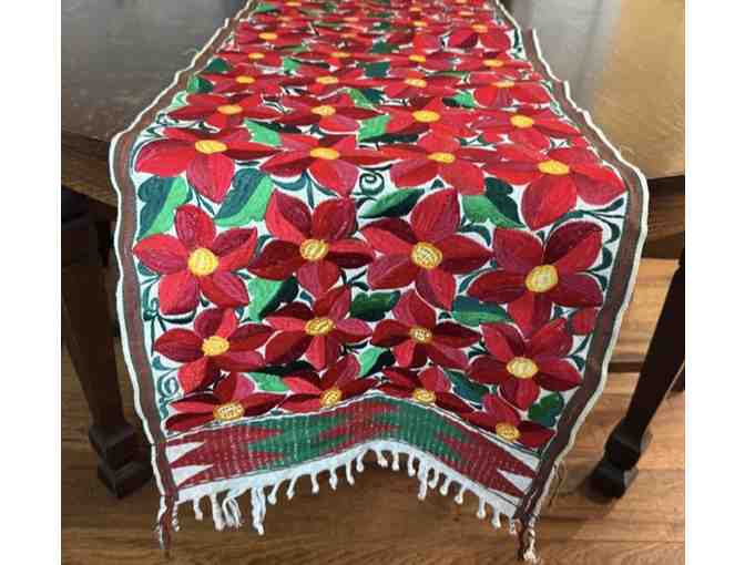 Poinsettia table runner ~ handmade in Guatemala