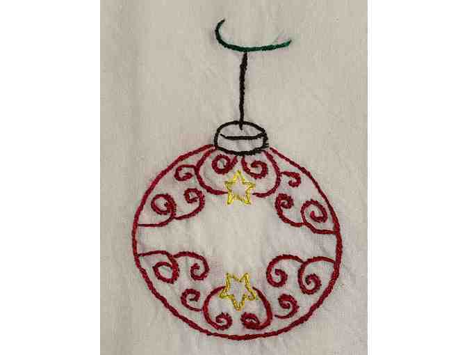 Kitchen towel ~ hand embroidered by the women of Yalu ~ Ornament design